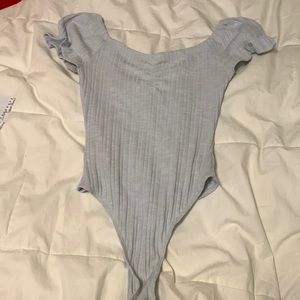 Light blue puff sleeve body suit - size XS teen girl
